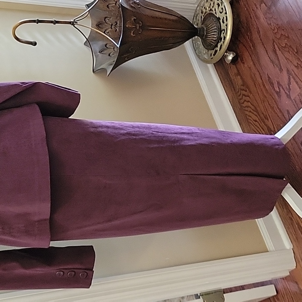 Cato purple brushed polyester jacket maxi skirt set stretch long sleeve 14 EUC… - Picture 5 of 10
